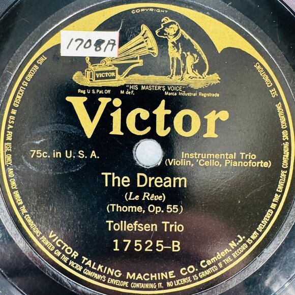 Tollefsen Trio Song Without Words 10in Shellac 78 RPM Victor 17525 - Picture 4 of 4
